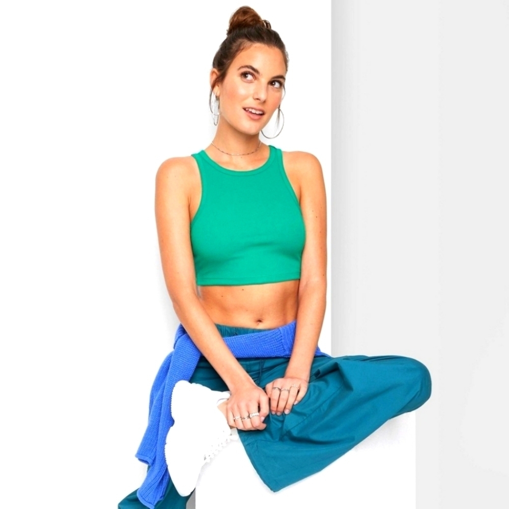 Women's Tiny Tank Top, Crop Top, M, Green